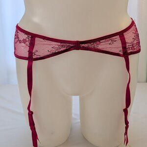 Garter Belt 22/24 Pink Floral Lace PinUp Burlesque Plus Size Cacique Lingerie 3X